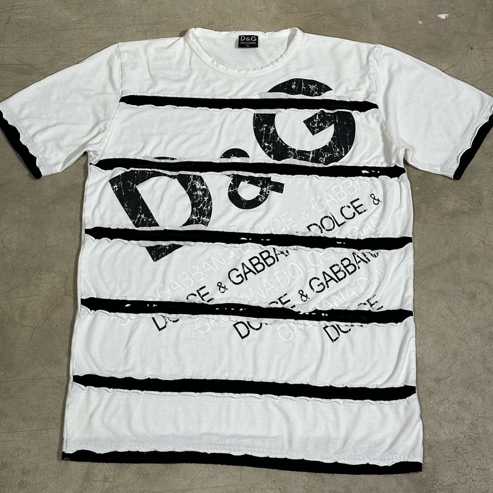 Dolce & Gabbana striped graphic tee - XL